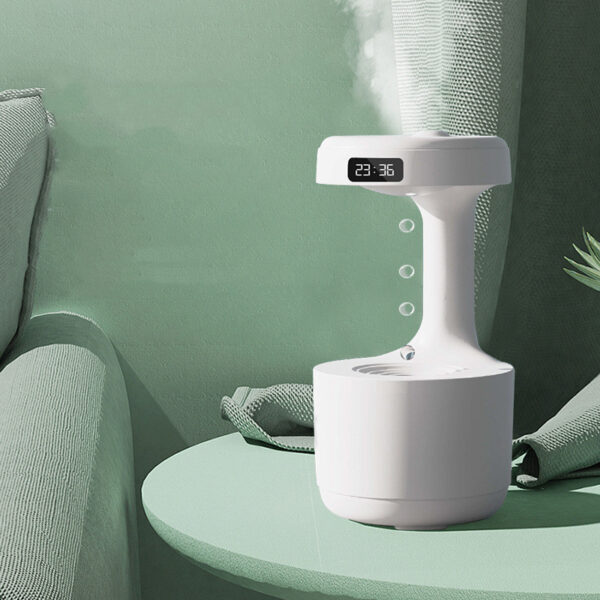 Bedroom Anti-Gravity Humidifier With Clock Water Drop Backflow Aroma Diffuser Large Capacity Office Bedroom Mute Heavy Fog Household Sprayer - Image 3