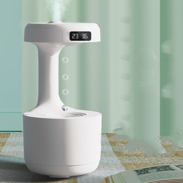 Bedroom Anti-Gravity Humidifier With Clock Water Drop Backflow Aroma Diffuser Large Capacity Office Bedroom Mute Heavy Fog Household Sprayer - Image 4